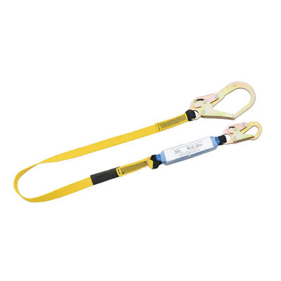 Acquistare Cordino di sicurezza regolabile con doppio gancio in poliestere da 30 mm per protezione anticaduta e assorbimento degli urti fabbricazione online