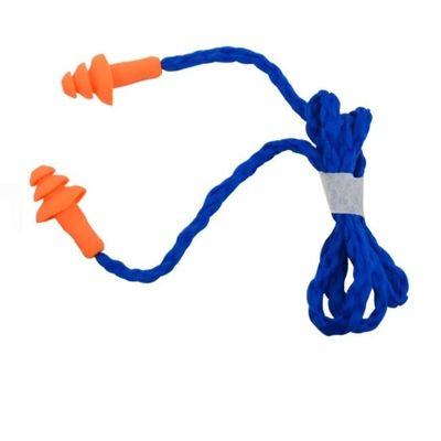 Un buon prezzo. L'orecchio riutilizzabile della schiuma del silicone della sicurezza tappa 31,5 x 12.5mm con il cavo di nylon del PVC in linea