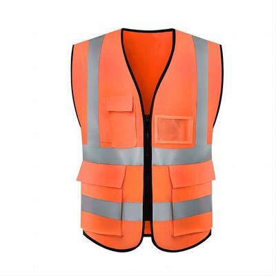 comprare Maglia riflettente asciutta rapida industriale di sicurezza di costruzione del poliestere della maglia di sicurezza con le tasche fabbricazione online