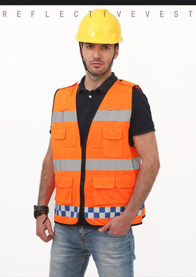 comprare 100% poliestere resistente alle fiamme giubbotto Hi Vis con nastro riflettente alto 5 cm per la sicurezza industriale fabbricazione online