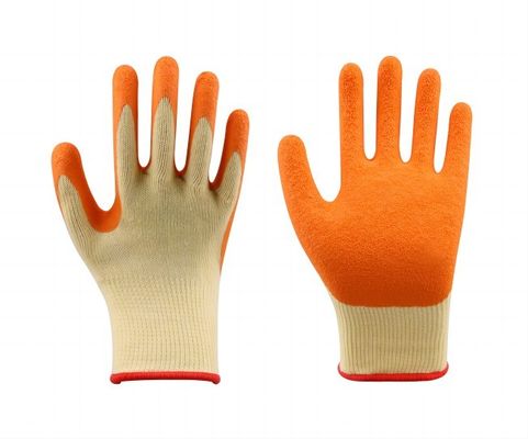 comprare Guanti con finitura in gomma con rivestimento in poliestere di calibro 10 EN388 CE Guanti di lavoro di sicurezza certificati UKCA fabbricazione online
