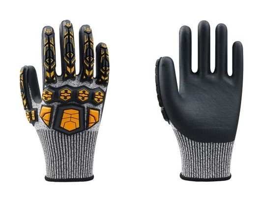 comprare Guanti antivibranti certificati EN388 con rivestimento in nitrile sabbioso e resistenza agli urti per la sicurezza industriale fabbricazione online
