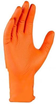 comprare 8.0gr Guanti monouso con disegno di diamante di nitrile EN374-3 / EN374-4 Guanti di sicurezza certificati fabbricazione online
