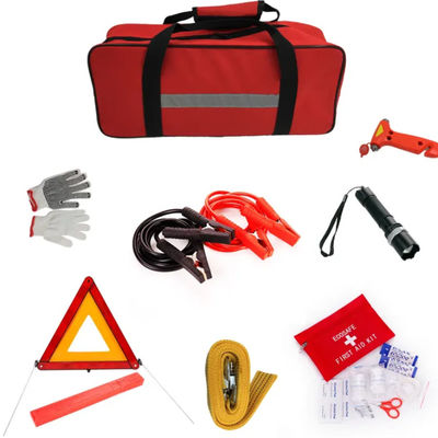 comprare Borsa rossa con stampa logo Kit di emergenza stradale per auto per campeggio familiare e auto con durata di conservazione di 2 anni fabbricazione online
