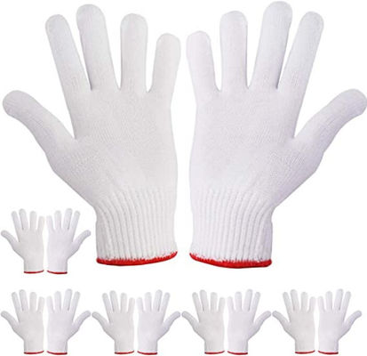 comprare Guanti da lavoro bianchi lavabili e riutilizzabili con protezione da presa di sicurezza realizzati in 90% cotone 10% nylon fabbricazione online
