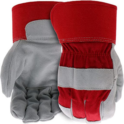 comprare Guanti resistenti S - XXL dell'alta abrasione di sicurezza del lavoro di Gray Red Hand Leather Gloves fabbricazione online