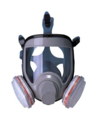 comprare Respiratore TPE grigio per viso intero con connessione con baionetta a grande finestra certificato CE per la difesa da gas di polvere fabbricazione online