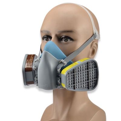 comprare Respiratore a mezza maschera antinebbia riutilizzabile con difesa da gas di polvere per la sicurezza industriale fabbricazione online