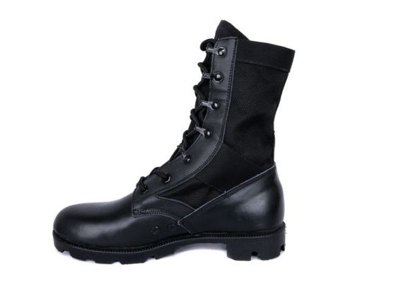 comprare Gli stivali tattici di cuoio genuini del nero EUR39-47 impermeabilizzano le donne di cuoio nere degli stivali di combattimento fabbricazione online