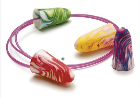 comprare Tappi acustici in schiuma in PU a rimbalzo lento con cavo da 60 cm per la protezione dell'udito e la riduzione del rumore - certificati CE EN166 fabbricazione online