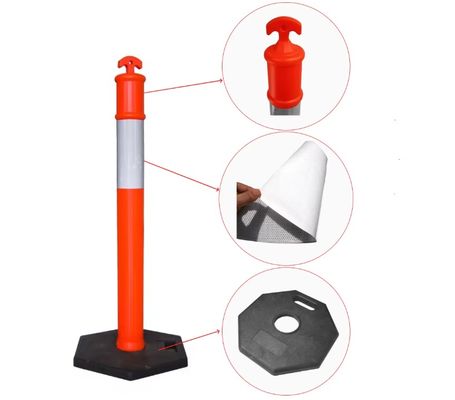 Un buon prezzo. Paletto di segnalazione stradale in polietilene resistente con nastro riflettente e altezza 1.150 mm per la sicurezza stradale in linea